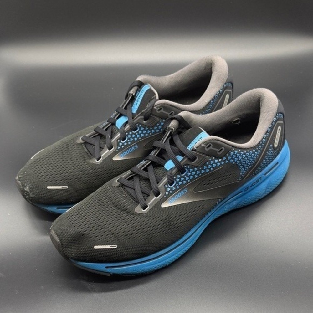Brooks Running Shoes Mens 12 Ghost 14 Black Blue 1103691D056 Neutral FAIR